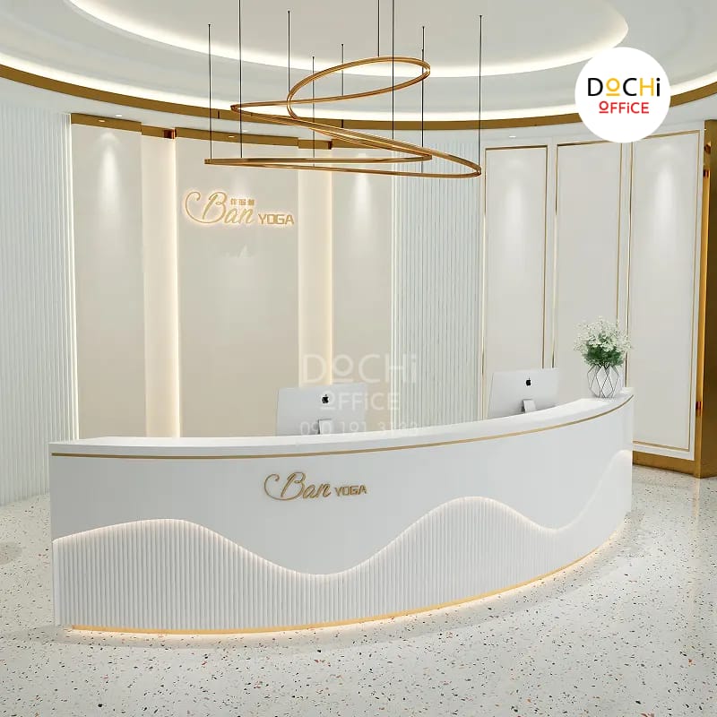 Quầy Tiếp Tân Hiện Đại Bo Cong QLT067 - Ảnh 2
