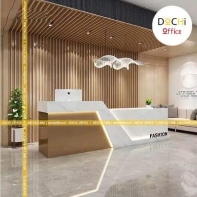Quầy Tiếp Tân Phối Led Ấn Tượng QLT075