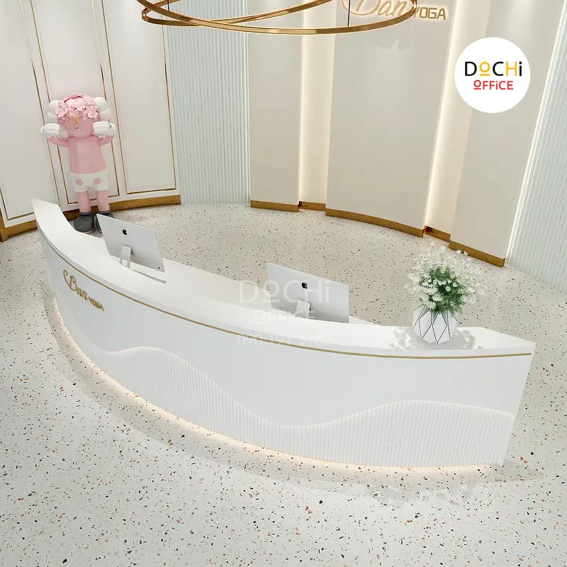Quầy Tiếp Tân Hiện Đại Bo Cong QLT067 - Ảnh 3
