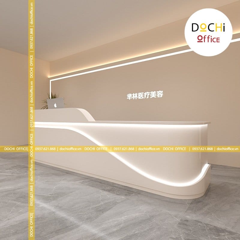 Quầy Lễ Tân Bo Cong Cao Cấp QLT070