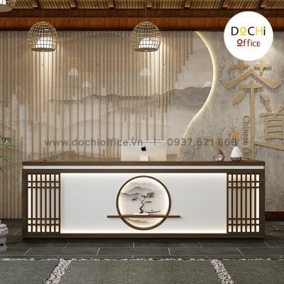Quầy Lễ Tân Hiện Đại Thiết Kế Cao Cấp QLT057
