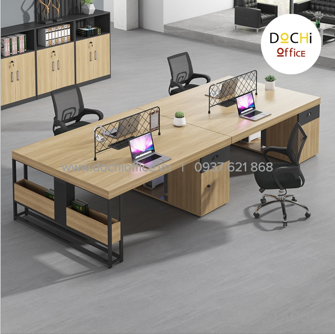 Cụm Bàn Làm Việc Chân Sắt 8 người ST4008 - Ảnh 2