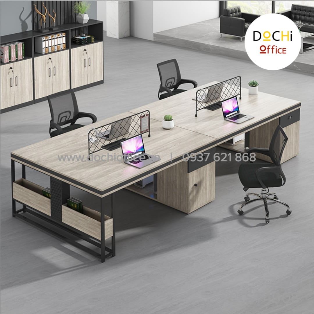Cụm Bàn Làm Việc Chân Sắt 8 người ST4008 - Ảnh 3
