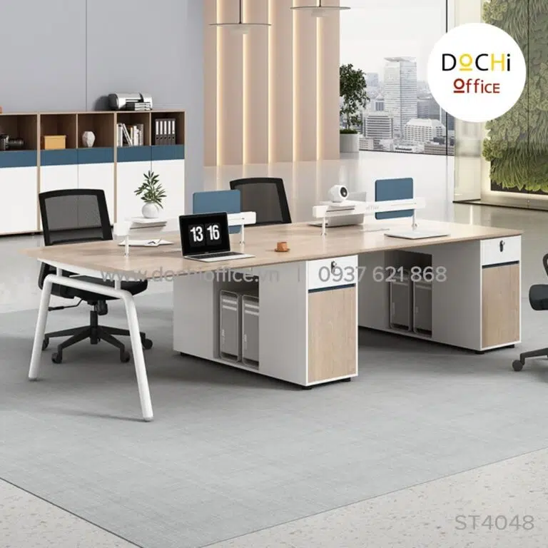 Bàn Nhân Viên Chân Sắt ST4048 - Cụm 4