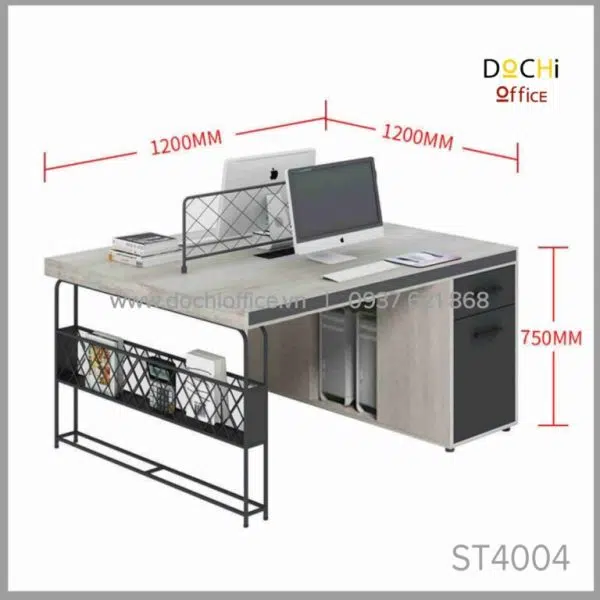 Cụm Bàn Nhân Viên Chân Sắt ST4004 - Cụm 2