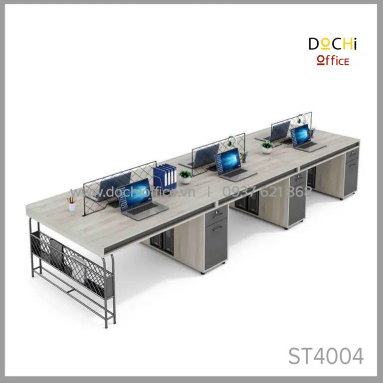 Cụm Bàn Nhân Viên Chân Sắt Sang Trọng ST4016 - Cụm 2 - Ảnh 3