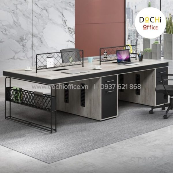 Cụm Bàn Nhân Viên Chân Sắt Sang Trọng ST4016 - Cụm 2 Cụm Bàn Nhân Viên Chân Sắt Sang Trọng ST4016 - Cụm 2