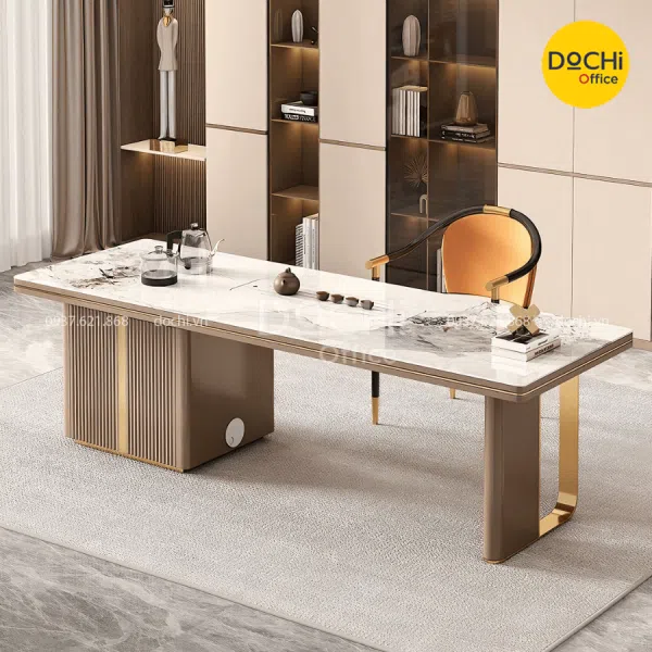 Bàn Làm Việc Giám Đốc Mặt Đá Sang Trọng DT119