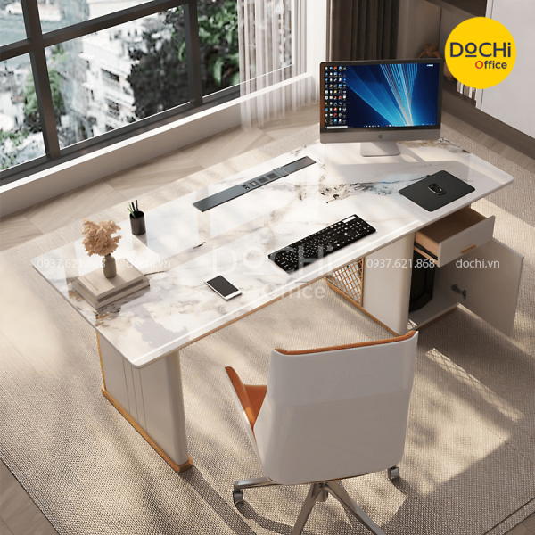 Bàn Làm Việc Giám Đốc Mặt Đá Sang Trọng DT122