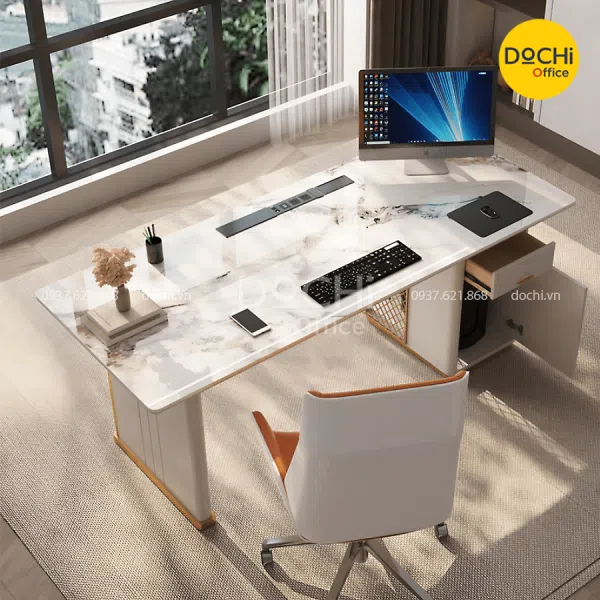 Bàn Làm Việc Giám Đốc Mặt Đá Sang Trọng DT122