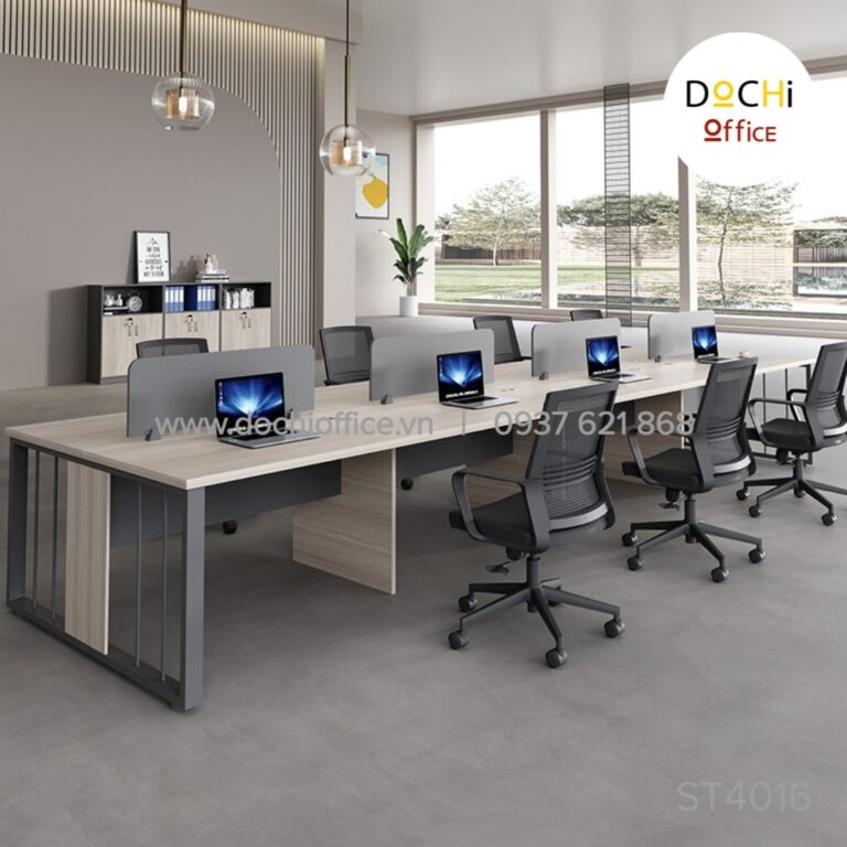 Cụm Bàn Nhân Viên Chân Sắt Sang Trọng ST4016 - Cụm 2
