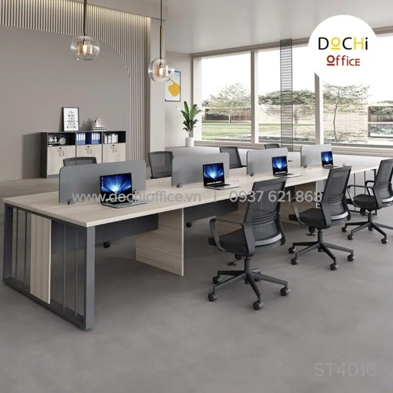 Cụm Bàn Nhân Viên Chân Sắt Sang Trọng ST4016 - Cụm 2