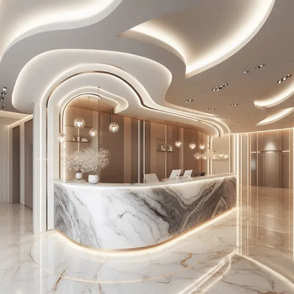 Quầy lễ tân là giao diện thương hiệu