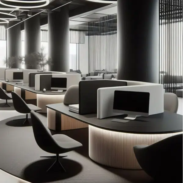 Thiết kế văn phòng phong cách công nghệ cao High-tech