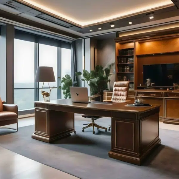 Màu sắc và chất liệu bàn giám đốc đồng bộ không gian