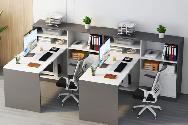 Bàn cụm nhân viên tích hợp tủ – tiết kiệm chi phí và không gian