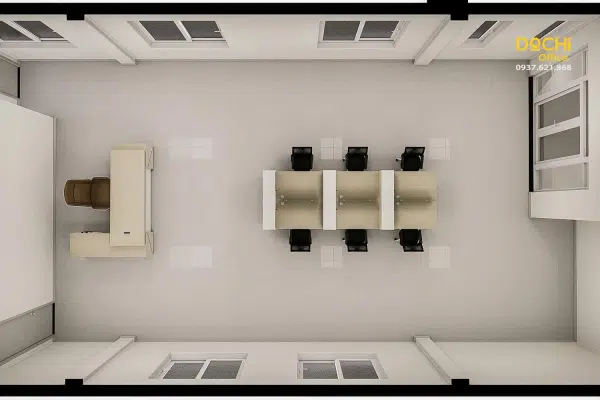 Phòng làm việc chung - Phân vùng rõ ràng, tối ưu công suất