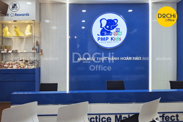 Bàn Giao Nội Thất Văn Phòng Trung Tâm Tiếng Anh cho bé - Quầy lễ tân