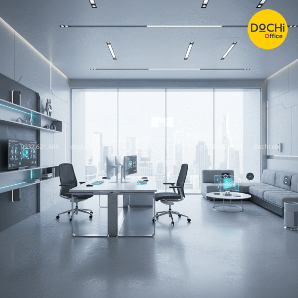 Mẫu nội thất văn phòng 30m2 phong cách High-Tech