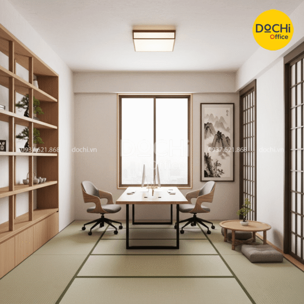 Mẫu nội thất văn phòng 30m2 phong cách Nhật Bản