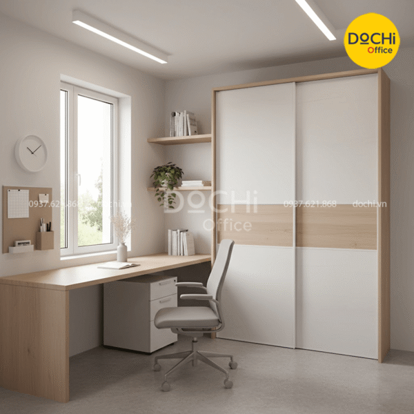Thiết kế nội thất văn phòng nhỏ tối giản, tiết kiệm