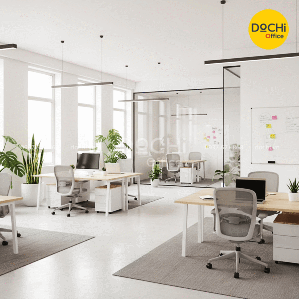 Thiết kế văn phòng 50m2 phong cách mở