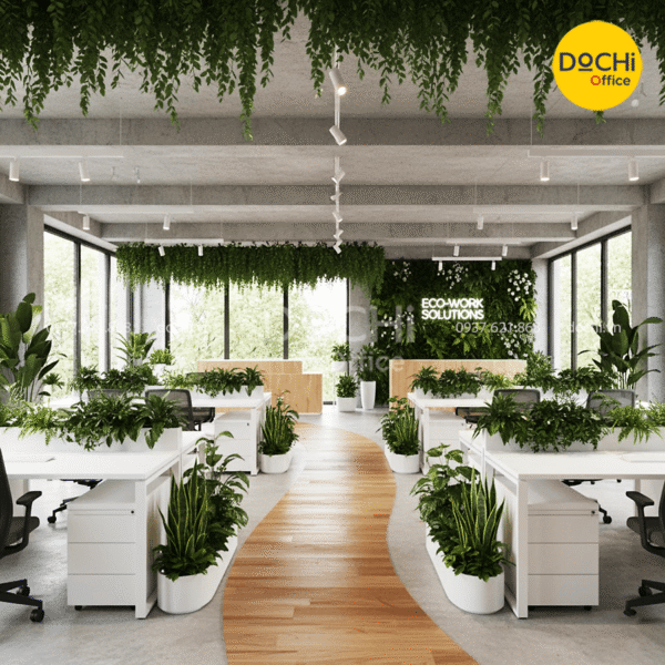 Thiết kế nội thất văn phòng 50m2 hướng không gian xanh