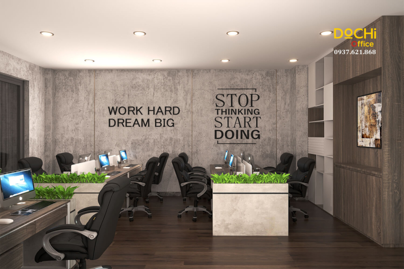 Khu vực logo và vách lam, tường slogan