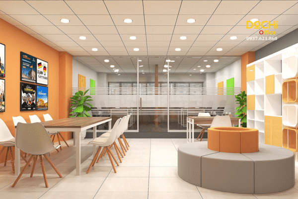 Tổng thể thiết kế nội thất văn phòng tầng lửng