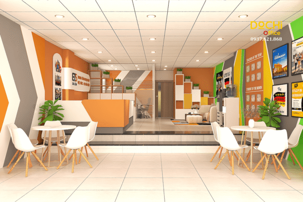 Dự án thiết kế nội thất văn phòng trung tâm ngoại ngữ Việt Đức ETS Sài Gòn