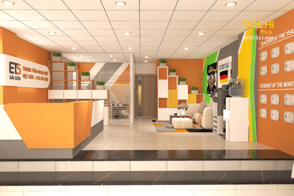 Tổng thể thiết kế nội thất văn phòng tầng trệt