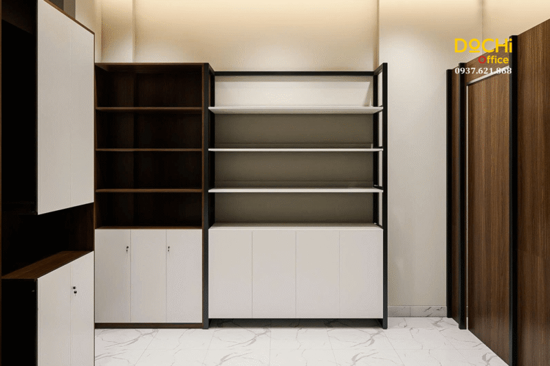 Khu vực tủ trưng bày và lưu trữ tầng trệt