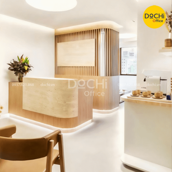 Kích thước quầy lễ tân phù hợp với không gian