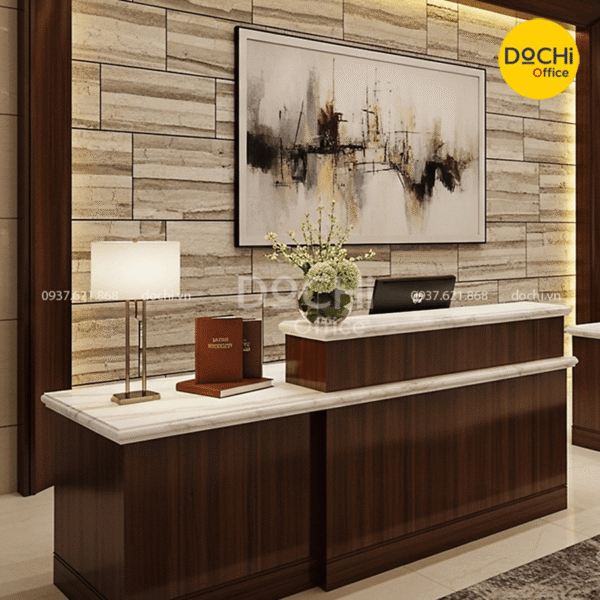 Mẫu quầy lễ tân Spa làm từ gỗ công nghiệp