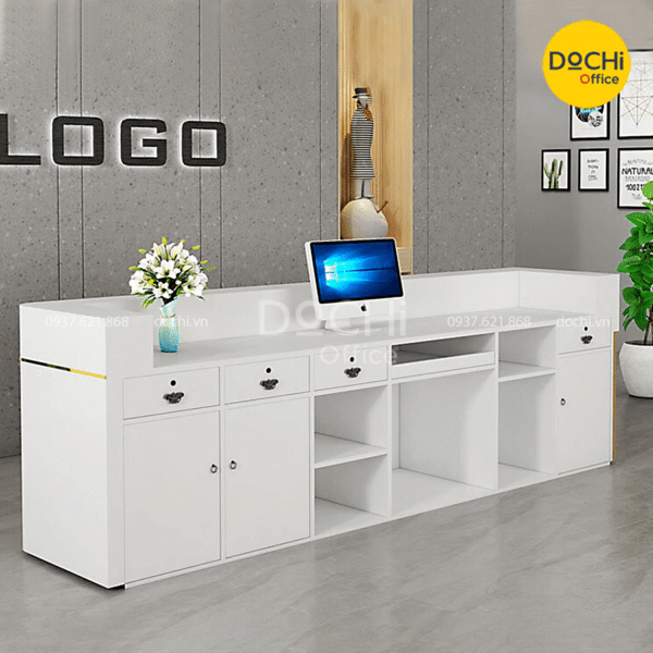 Mẫu quầy lễ tân Spa thông minh, đầy đủ ngăn