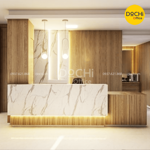 Mẫu quầy lễ tân Spa thẳng đẹp