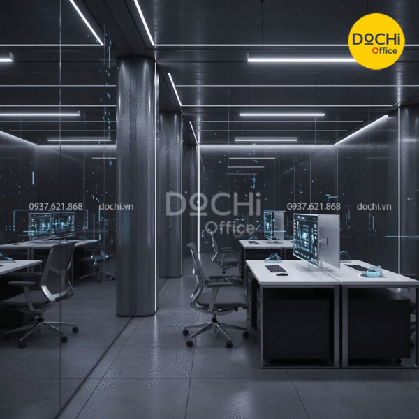 Mẫu thiết kế nội thất văn phòng phong cách High-Tech