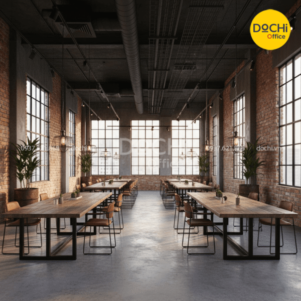 Mẫu thiết kế nội thất văn phòng phong cách công nghiệp