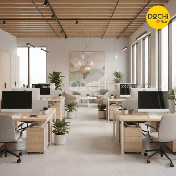 Mẫu thiết kế nội thất văn phòng làm việc cho nhân viên