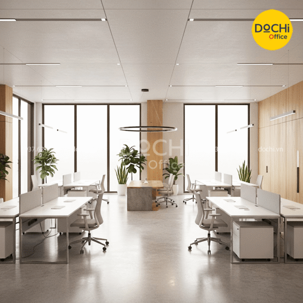 Mẫu thiết kế nội thất văn phòng phong cách mở