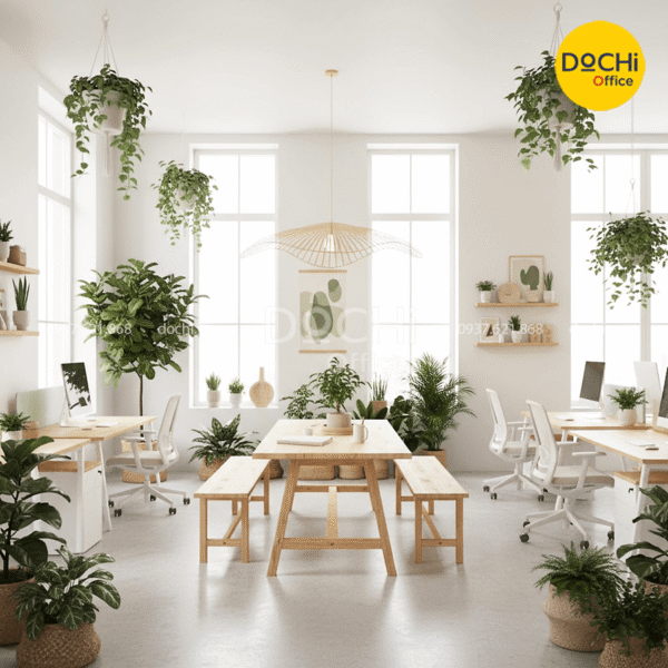 Mẫu thiết kế nội thất văn phòng không gian xanh