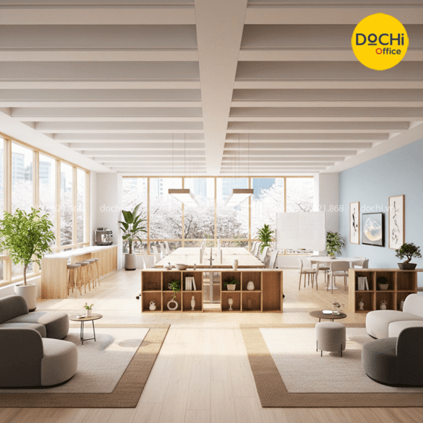 Thiết kế văn phòng 300m2 phong cách Hàn Quốc
