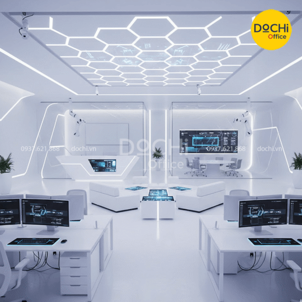 Thiết kế nội thất văn phòng 300m2 phong cách Hi-tech