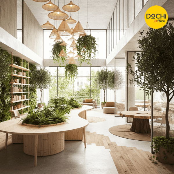 Thiết kế nội thất văn phòng 300m2 phong cách Eco