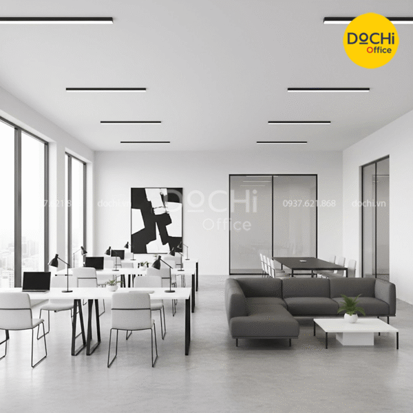 Thiết kế văn phòng 300m2 phong cách tối giản