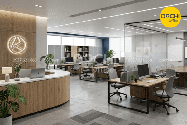 Mẫu thiết kế nội thất văn phòng 120m2 hiện đại