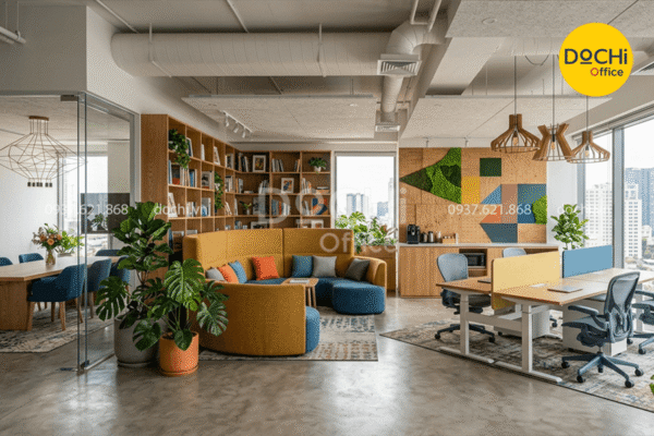 Mẫu thiết kế nội thất văn phòng 120m2 sáng tạo