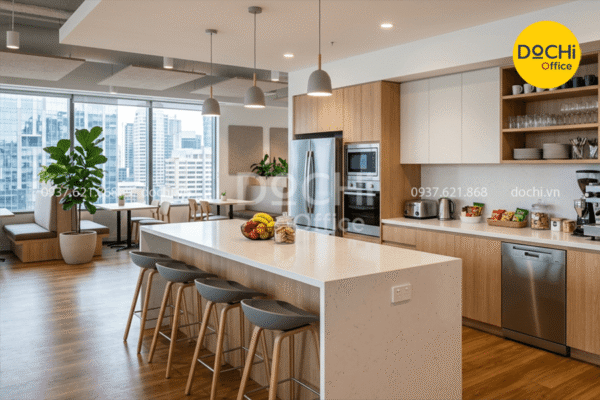 20+ Mẫu thiết kế Pantry văn phòng tiện nghi và tối ưu cho nhân viên