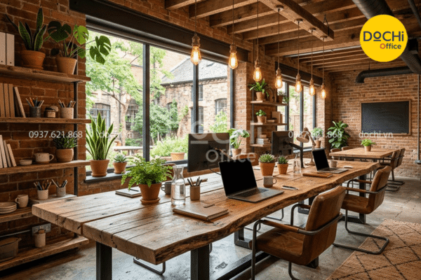 Thiết kế văn phòng phong cách Rustic