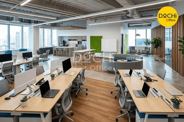 Mẫu thiết kế nội thất văn phòng công nghệ phong cách mở